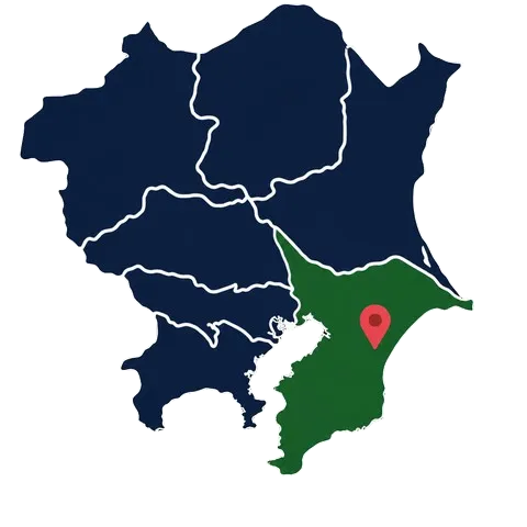 千葉県香取市を中心とする地図